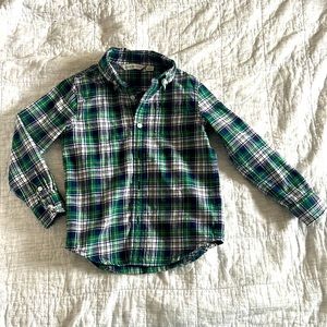 Janie and Jack boy size 4 100% cotton flannel shirt